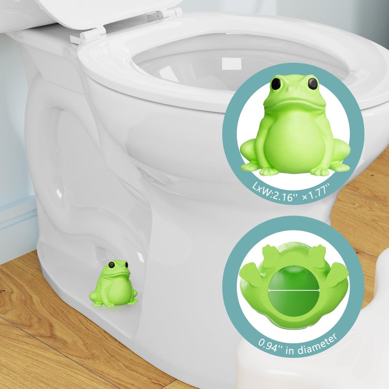 boeemi Toilet Bolt Caps Decorative Glow in The Dark- 2PCs Frog Toilet Bowl Bolt Covers Luminous Green PLA Cute Bathroom Decor Accessories Rust Prevention - Image 5